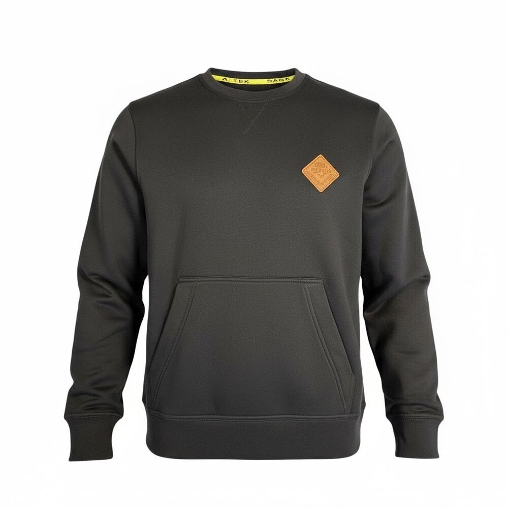 Saga Outerwear SAGA-TEK Black Tech Fleece Crewneck Pullover Size S Gorpcore